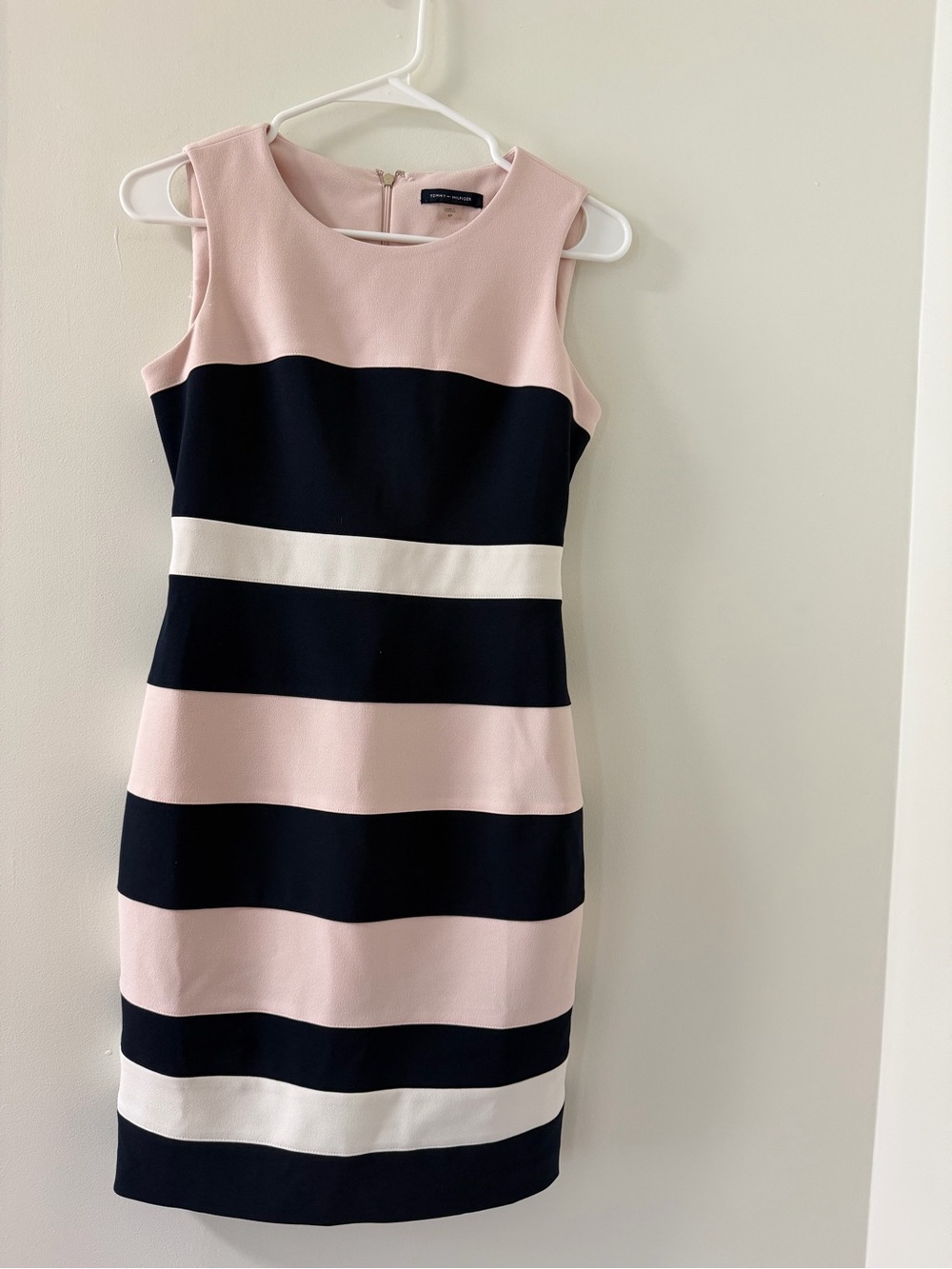 Tommy Hilfiger Sheath Dress Womens 4P Pink Navy White NWT Striped Colorblock